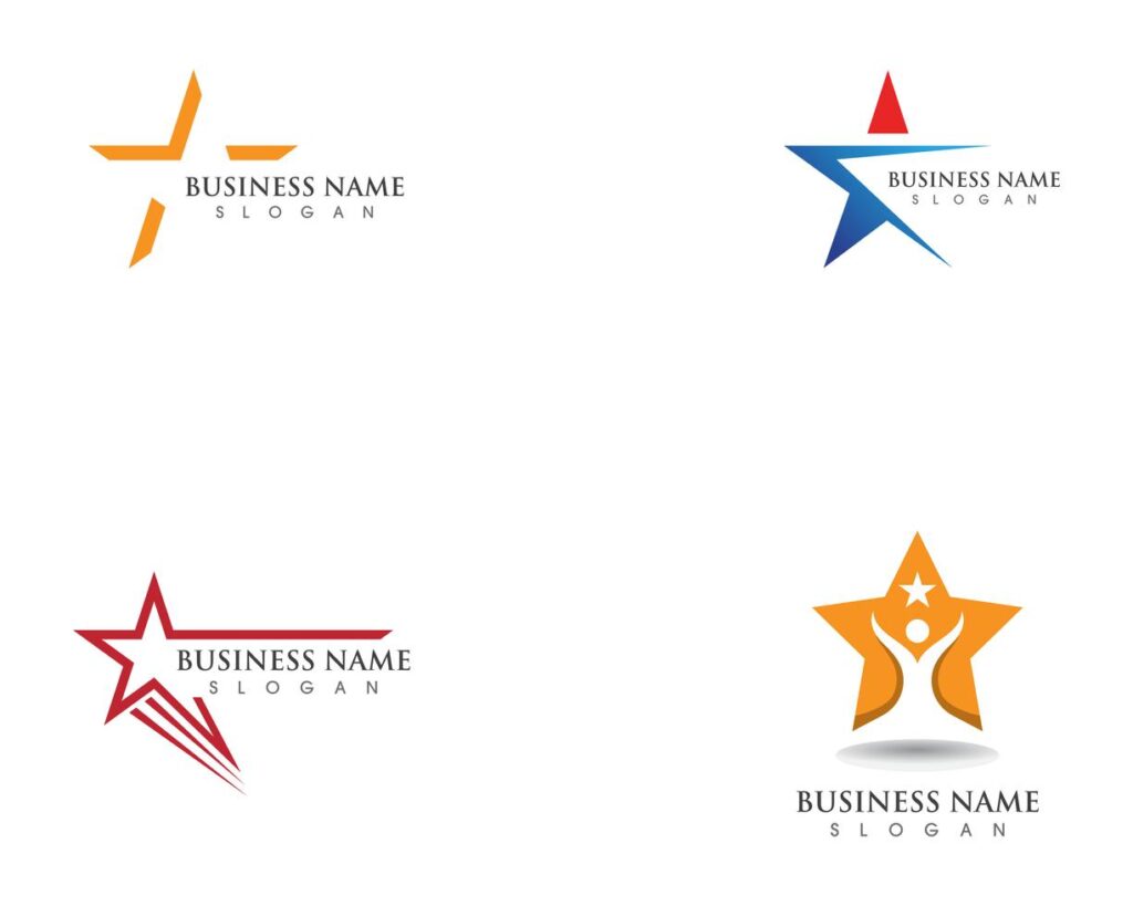 Star success logo and symbosl vector template Stock Free