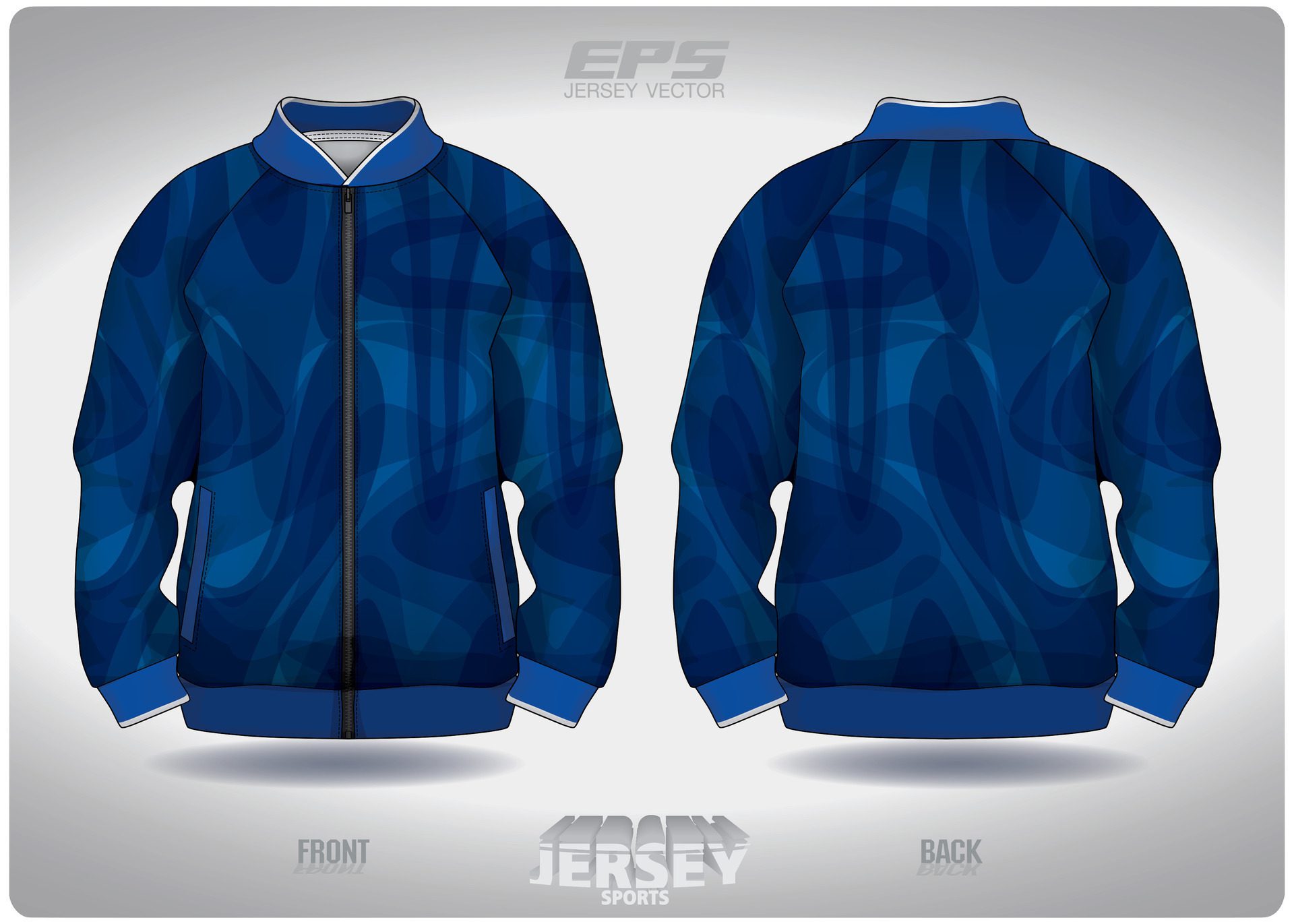 EPS jersey sports shirt vector.emerald blue water wave pattern design, illustration, textile background for sports long sleeve sweater Free Vector