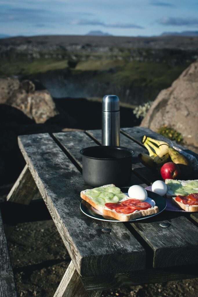 Camping Breakfast Nature Mountains Stock Free