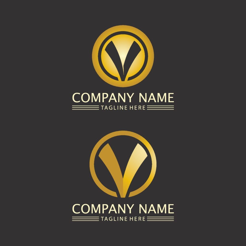 V Letter Lightning Logo Template Stock Free