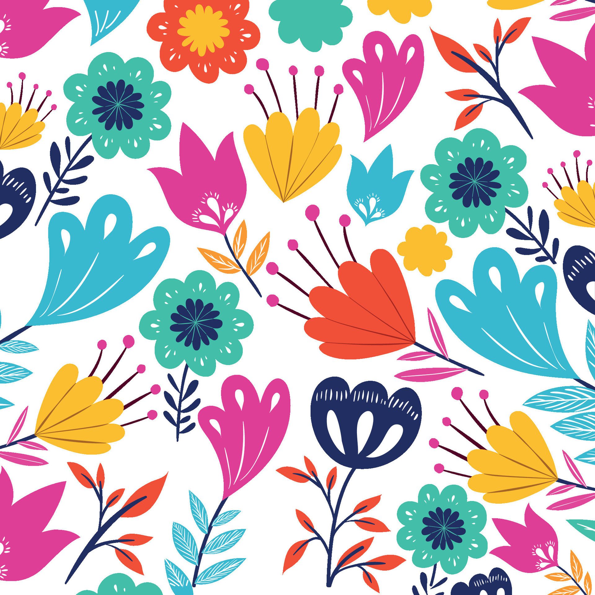 Colorful Flower Pattern isolated Icon illustration Free Vector