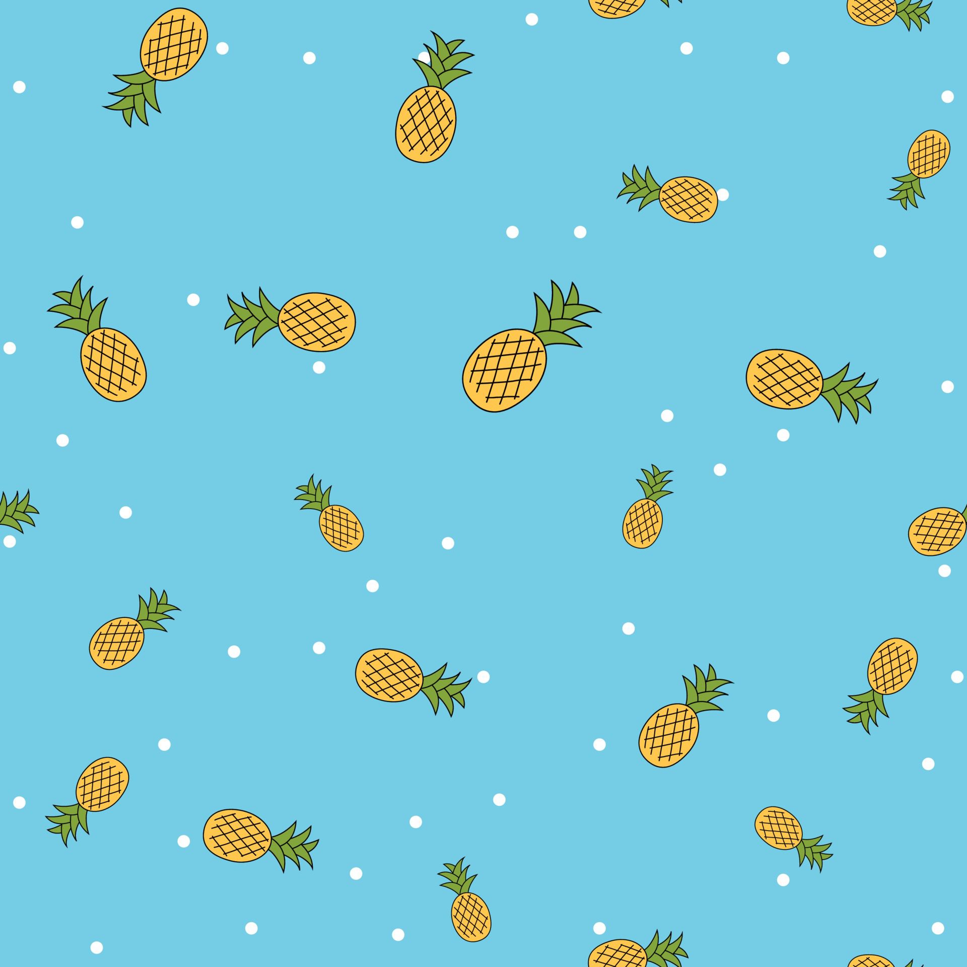 Pineapple cute seamless pattern background for kids textile. Free Vector