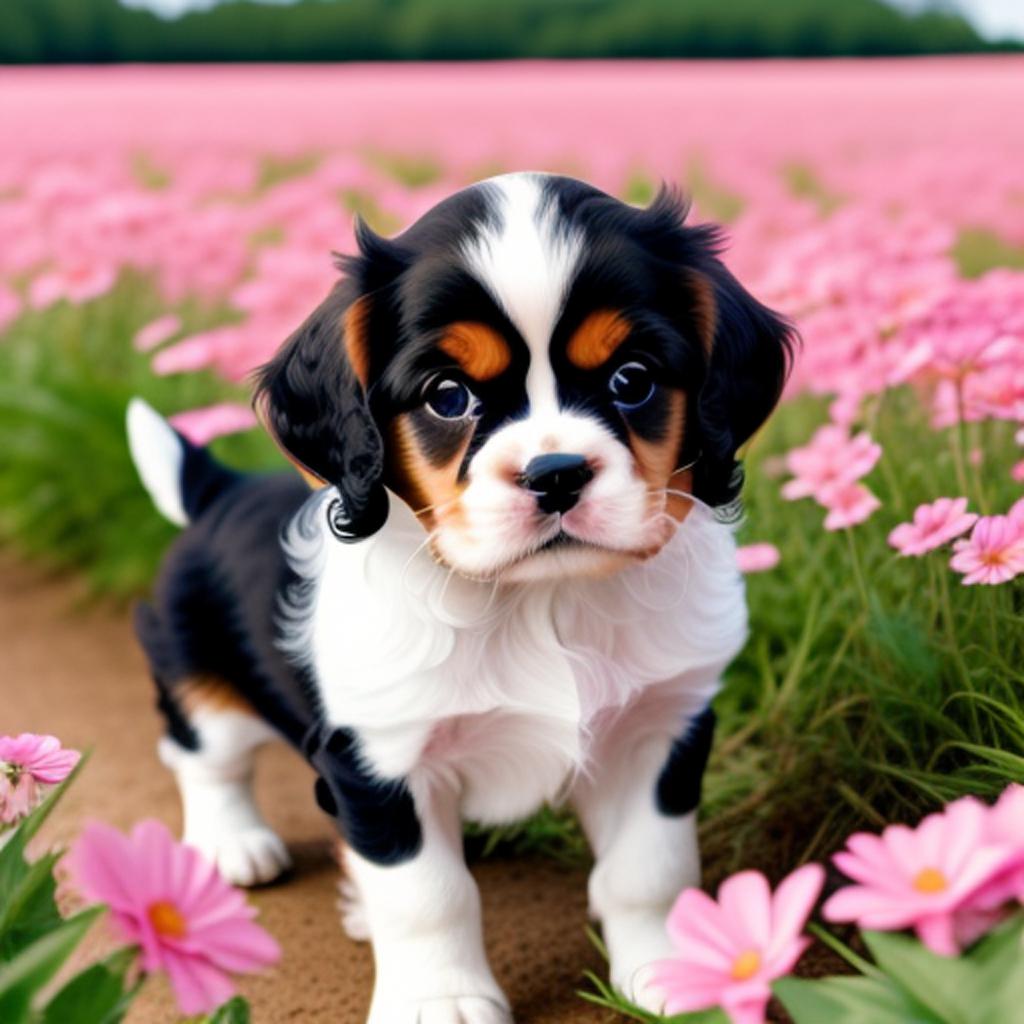 Cavalier king charles puppy by @ai_generated