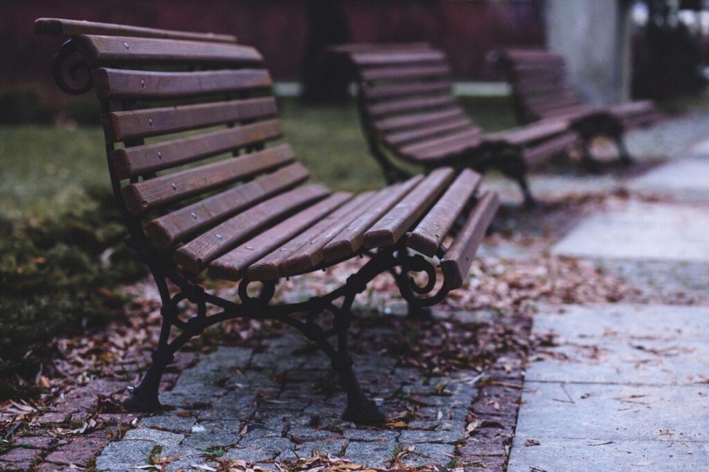 Empty Benches in Park Stock Free