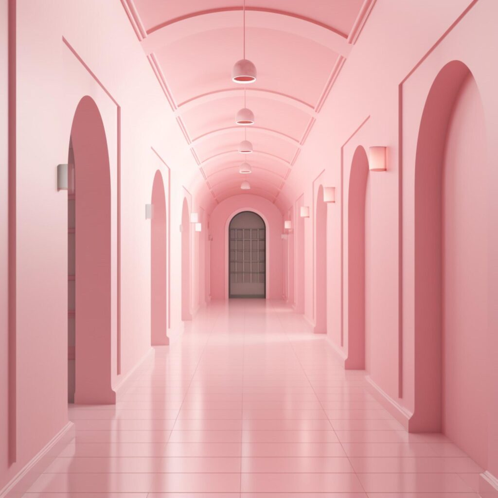 Sweet pastel pink corridor background Stock Free