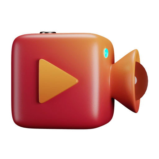 Movie, camera, video 3D illustration