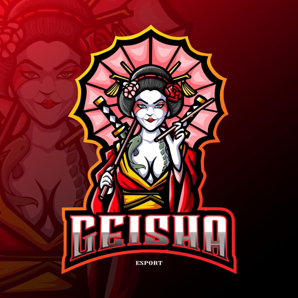 Geisha mascot sport esport logo design. Stock Free and Free SVG