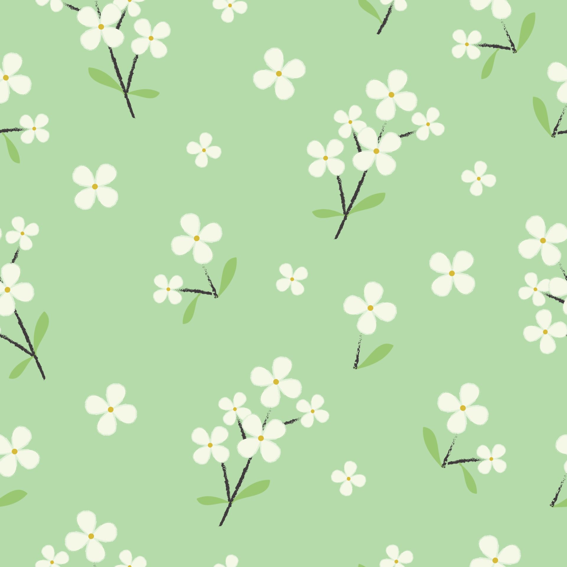 Seamless cute fresh floral pattern background Free Vector