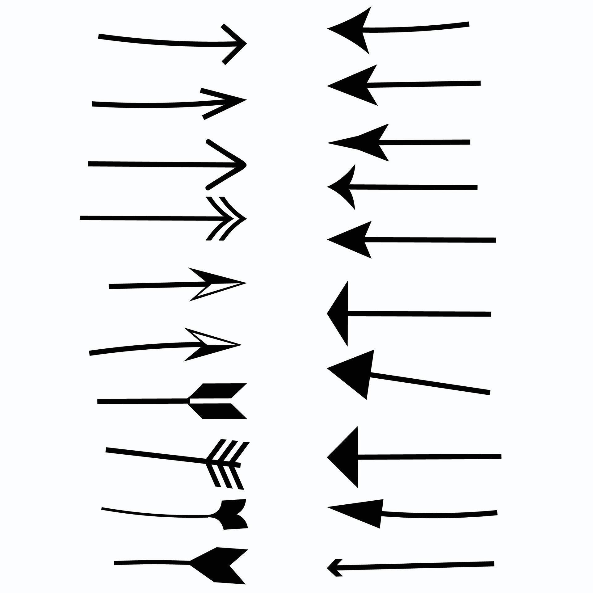 arrow icon with various directions Doodle Stock Free