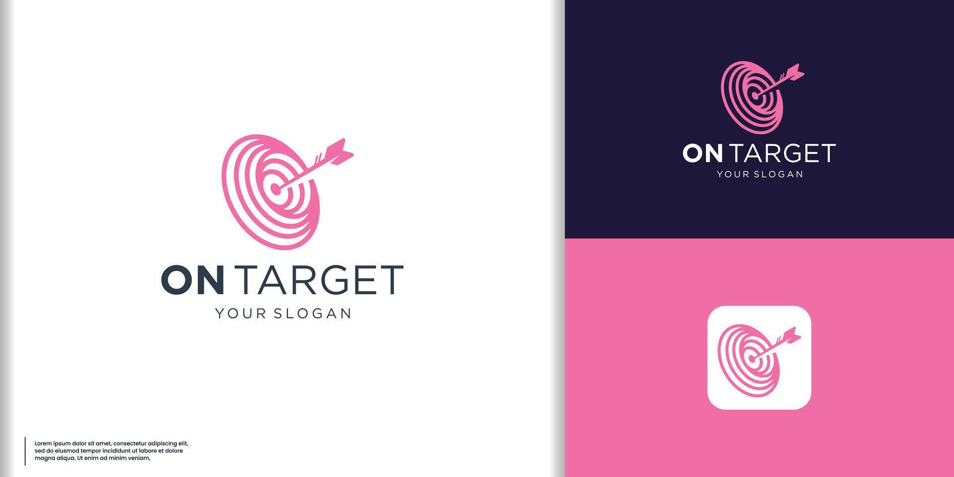 minimalist target logo design inspiration. target goal icons, symbol target arrows vector illustration Stock Free