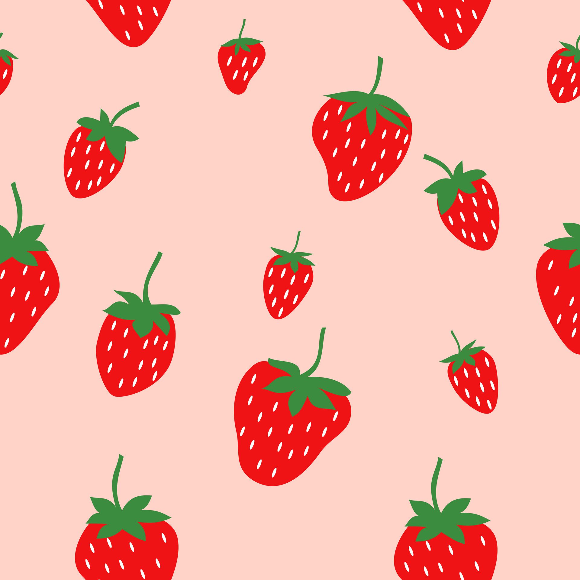 Stawberry Seamless Pattern Free Vector