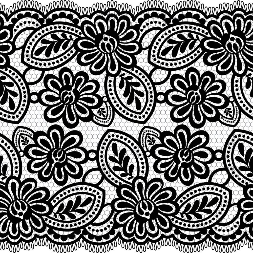 Lace seamless pattern with flowers Free Vector