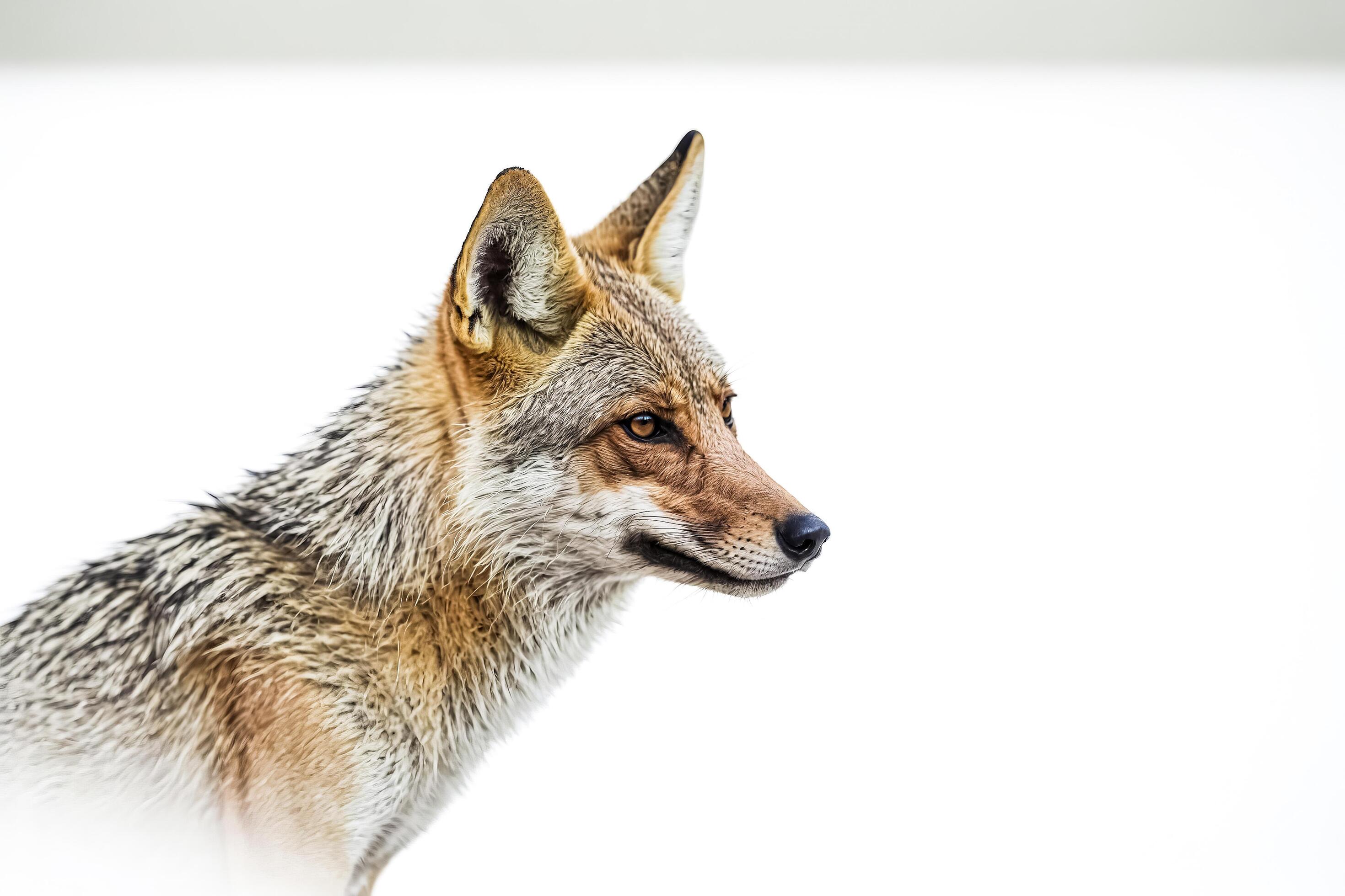 Coyote Close-Up with White Background Stock Free