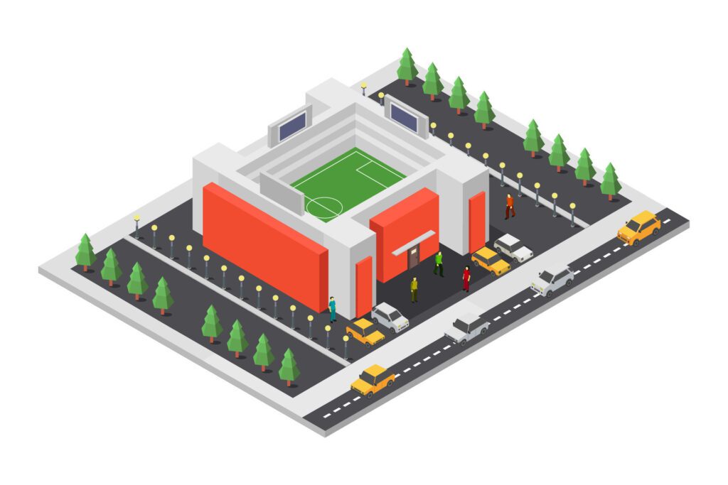 Stadium isometric on white background Free Vector