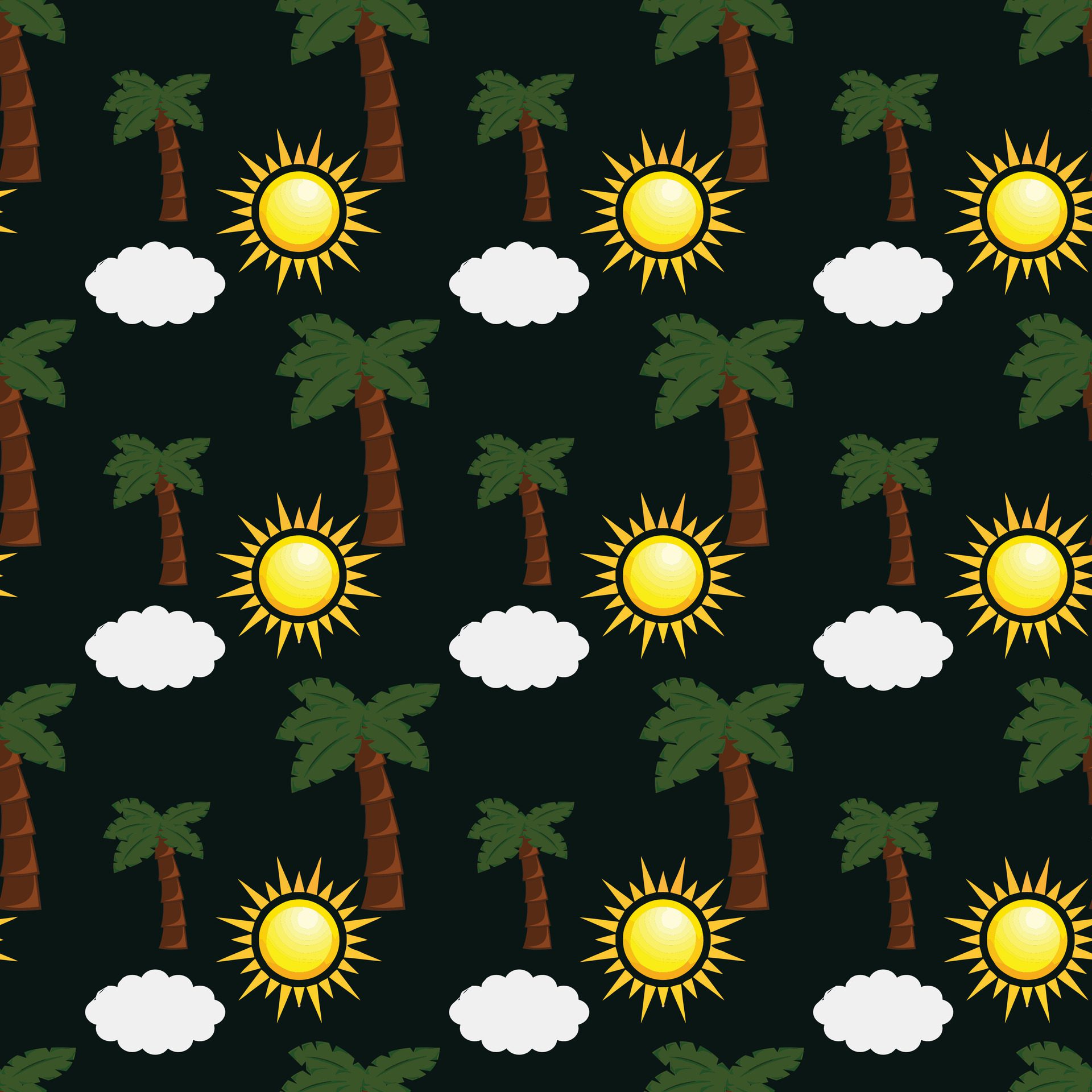 Summer Sun Seamless Pattern Design Free Vector