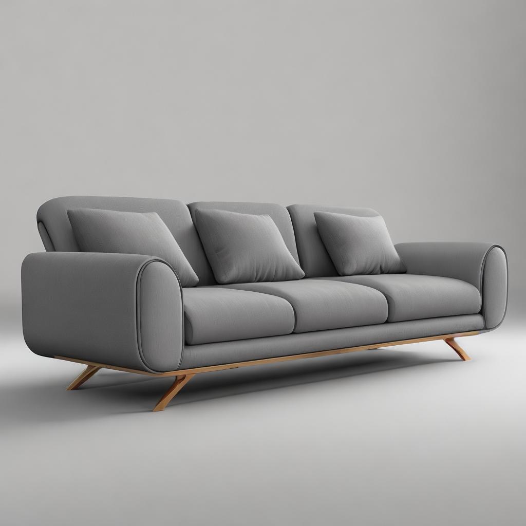 Six-seater grey couch, vector by @ai_generated