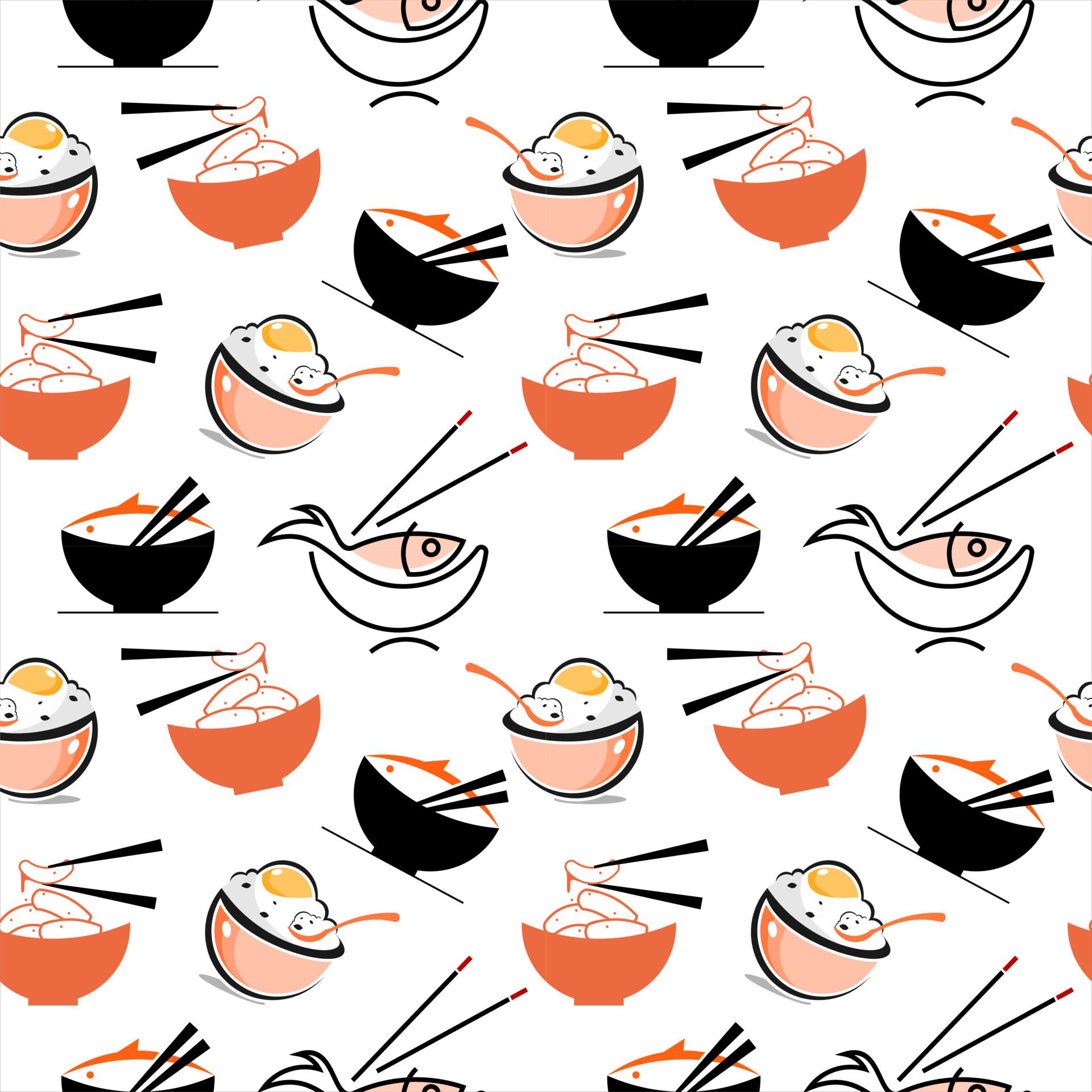 Rice bowl seamless pattern background Free Vector