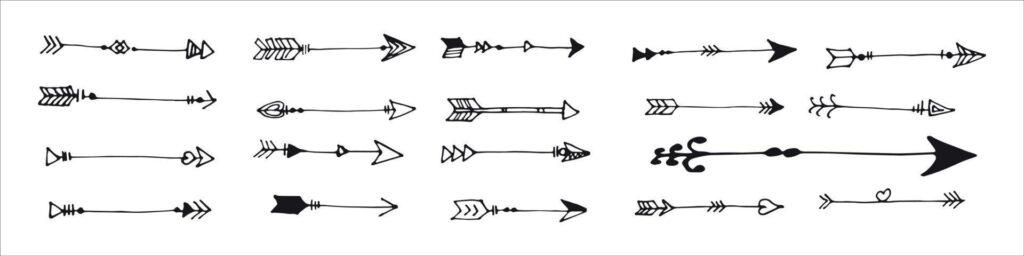 Hand drawn arrow mark icons vector Stock Free