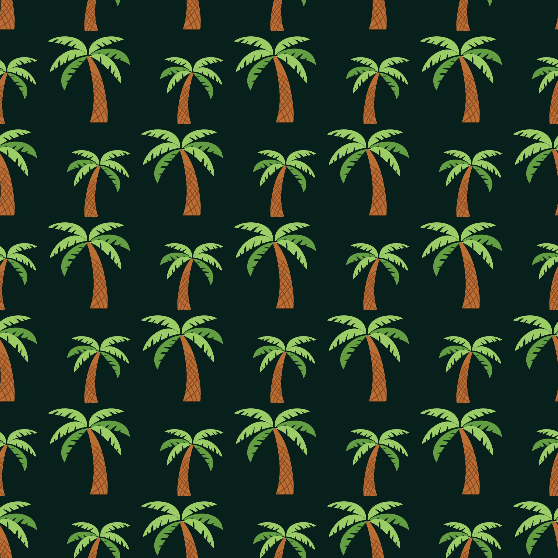 Palm Tree In the Wind Seamless Pattern Design Free Vector