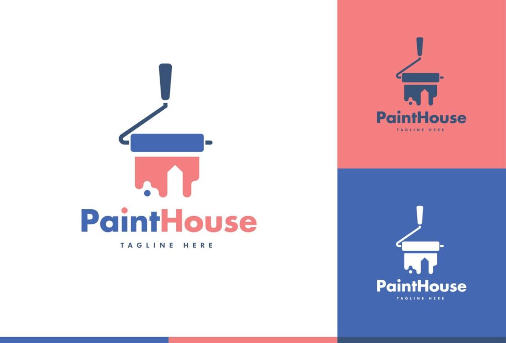 Paint house logo design vector concept Stock Free