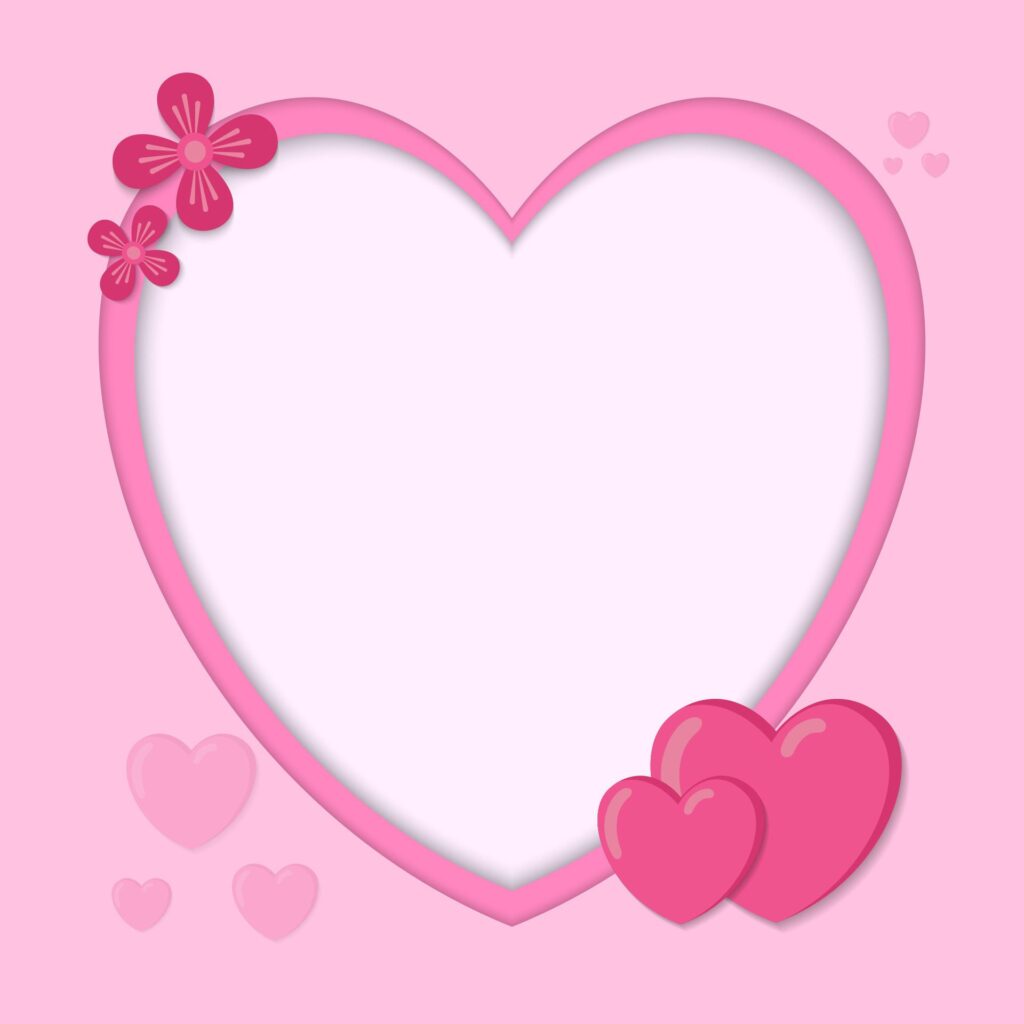 Heart frame decorated with flowers Free Vector