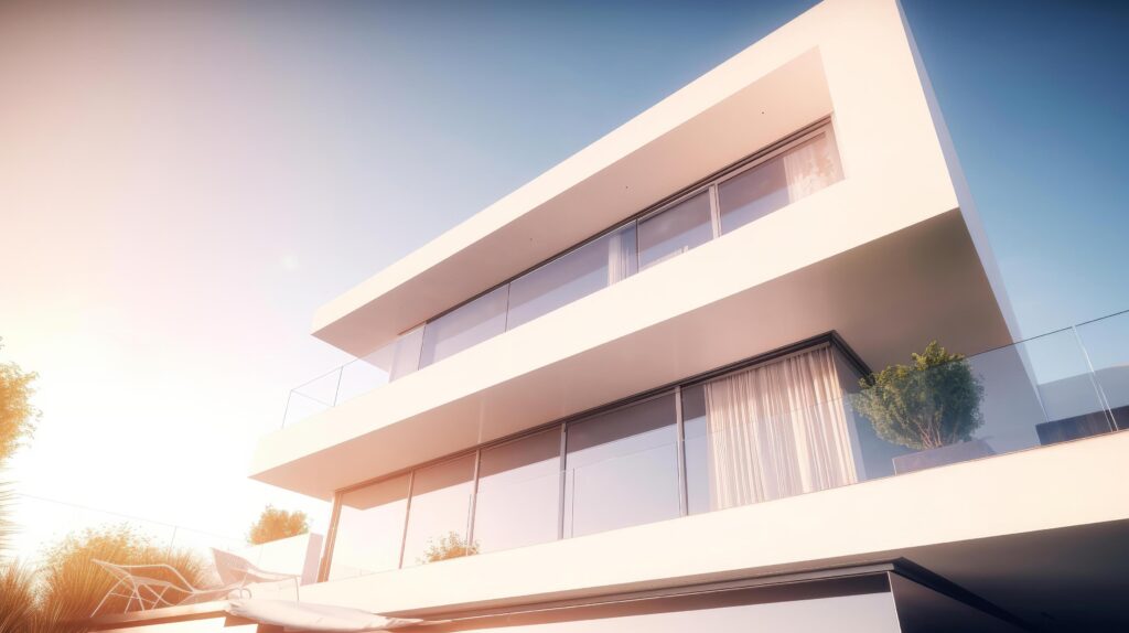 White modern villa. Illustration Stock Free