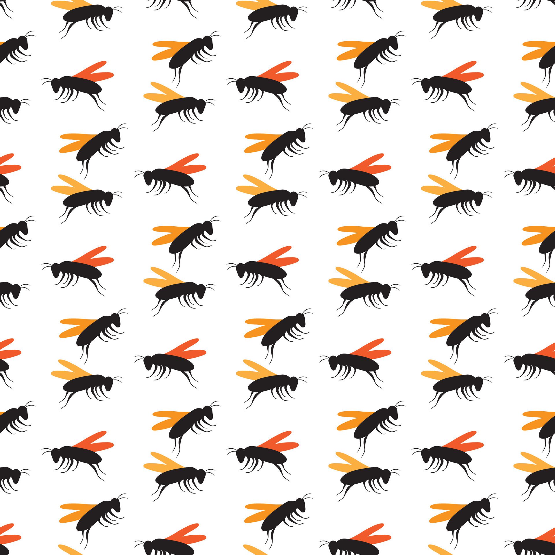 Running Bees Seamless Pattern Design Free Vector