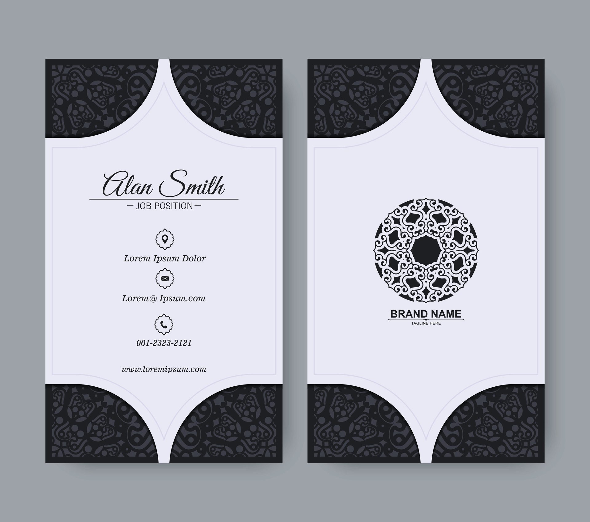 ornament pattern business card design Free Vector