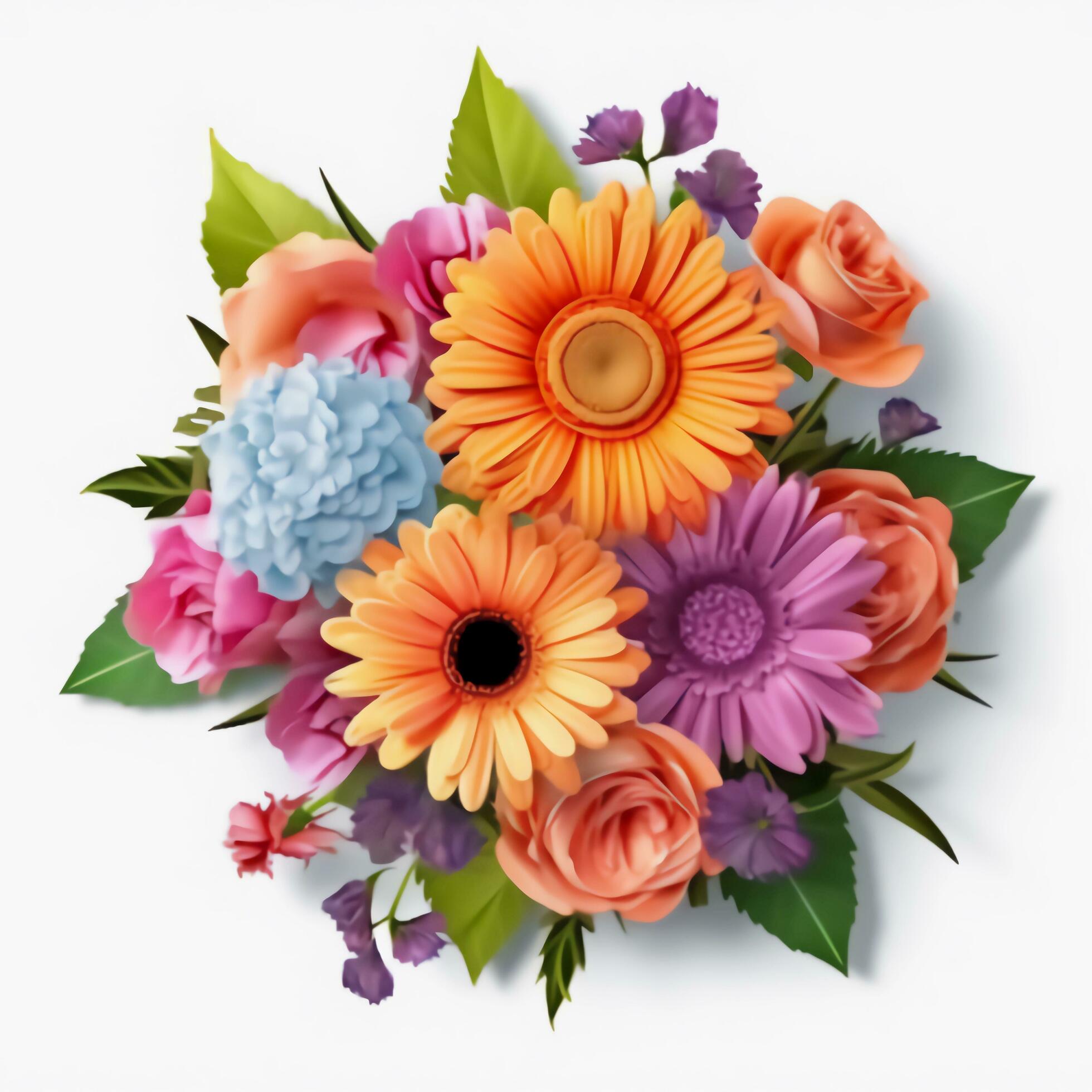 A colorful bouquet of flowers. AI Generated. Stock Free