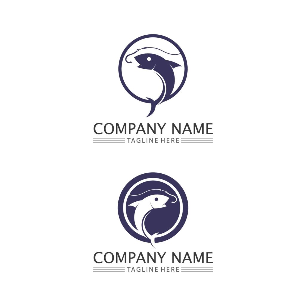 Fish logo template arowana fish beta fish and aquatic animal Stock Free