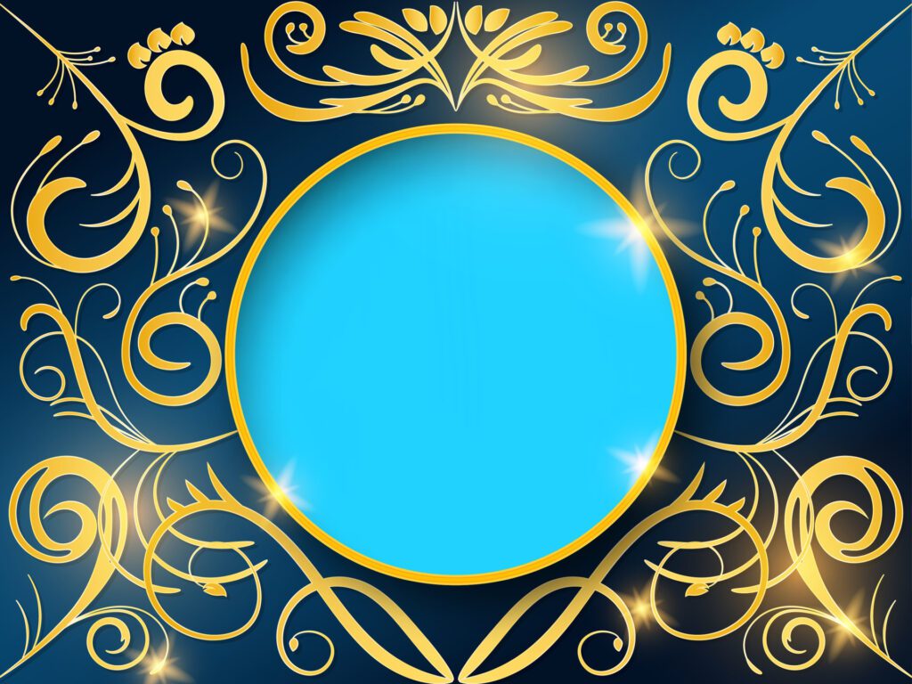 blue floral background with empty space circle banner Free Vector