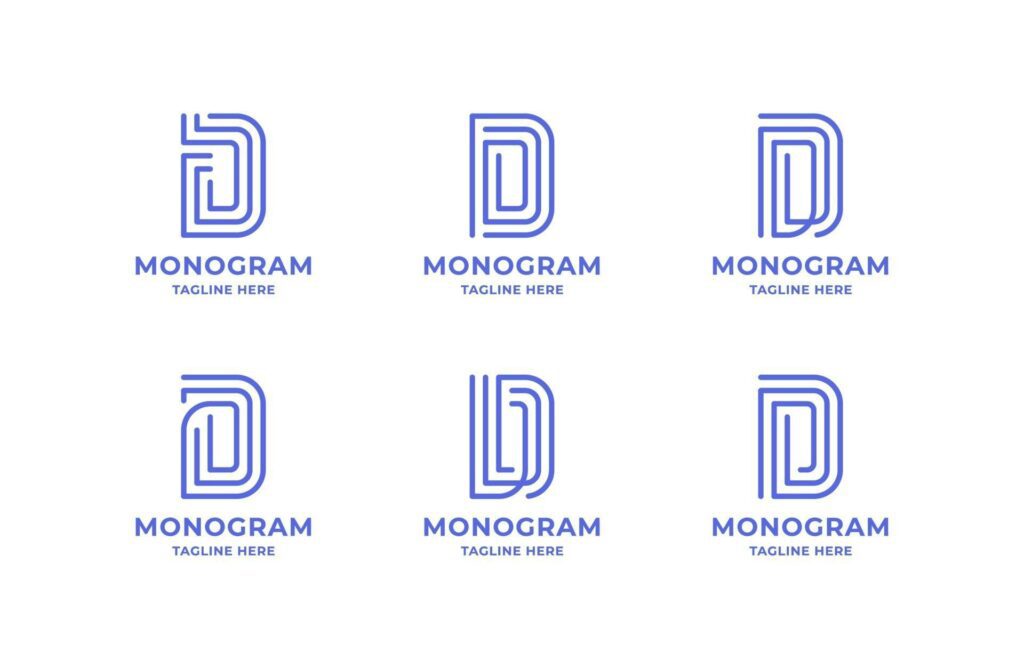 Simple and Minimalist Line Art Letter D Logo Set Stock Free