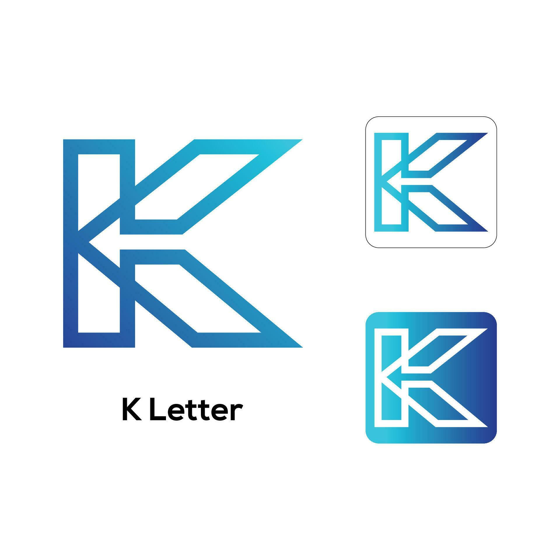 K letter with arrow shape creative logo design Stock Free and Free SVG