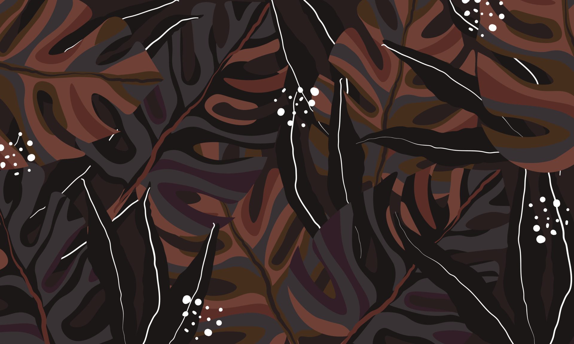 
									Modern exotic jungle plants illustration pattern Free Vector