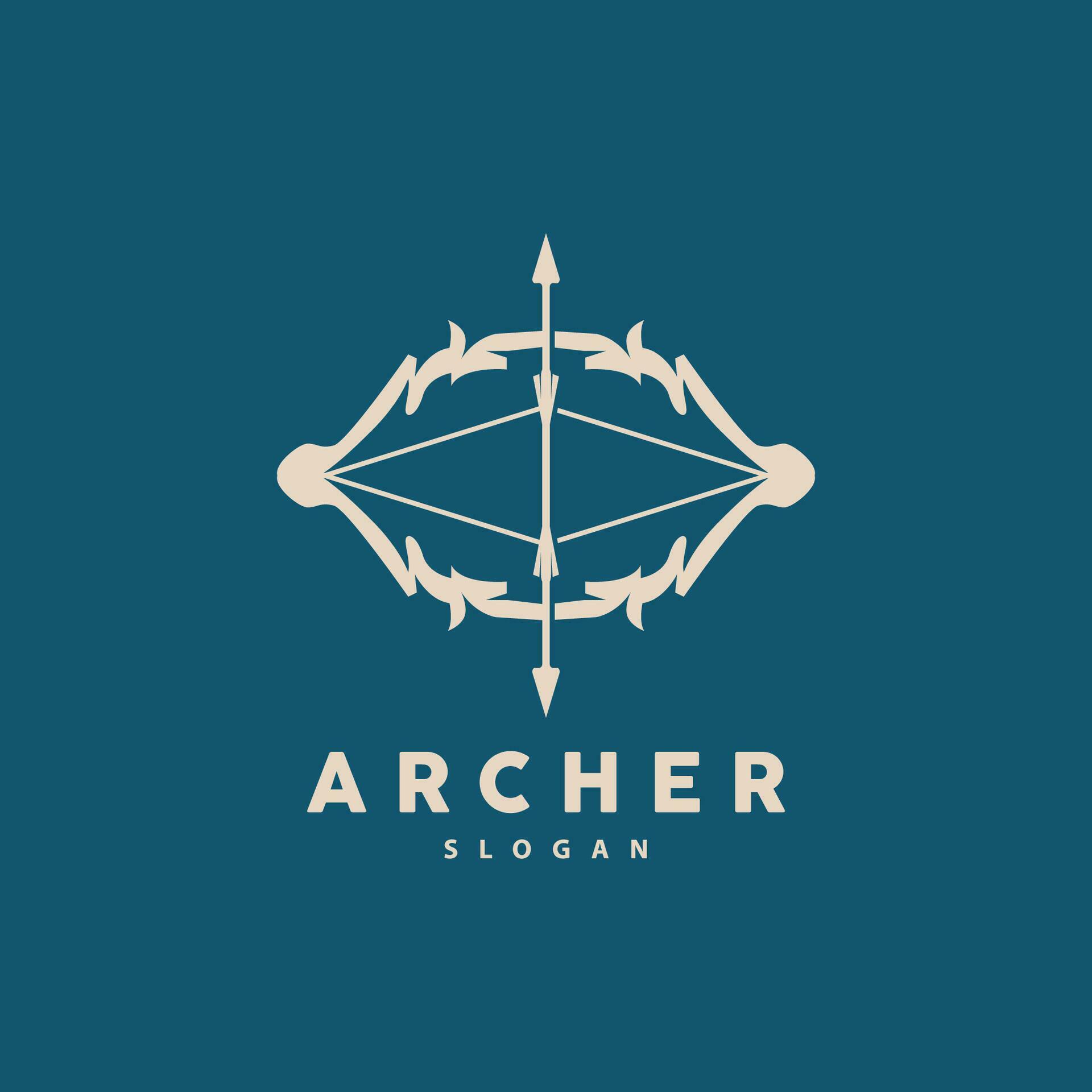 Archer Logo, Archery Arrow Vector, Elegant Simple Minimalist Design, Icon Symbol Illustration Template Stock Free