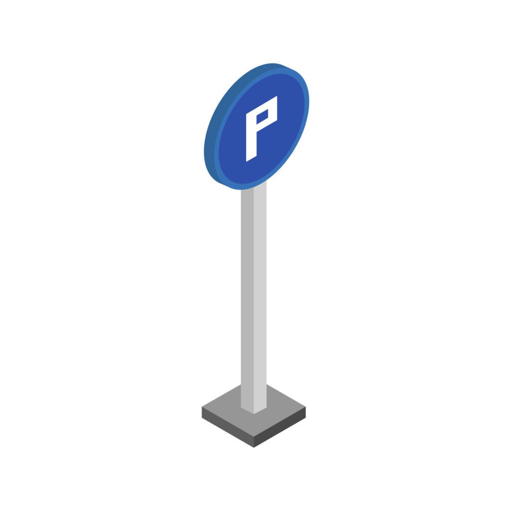 Isometric parking sign on a background Free Vector