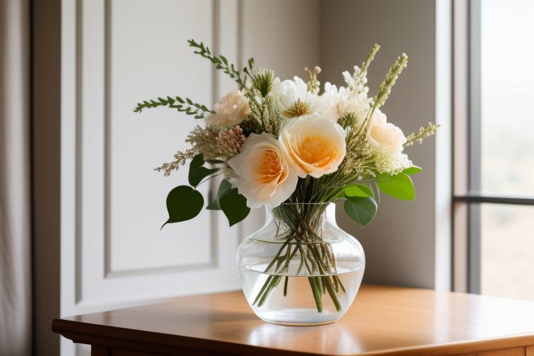 “Floral arrangement, elegant glass by @ai_generated