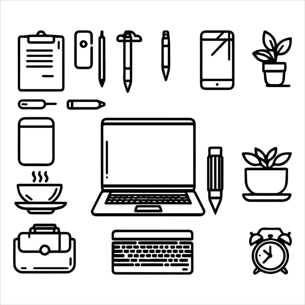 Business icon set Stock Free