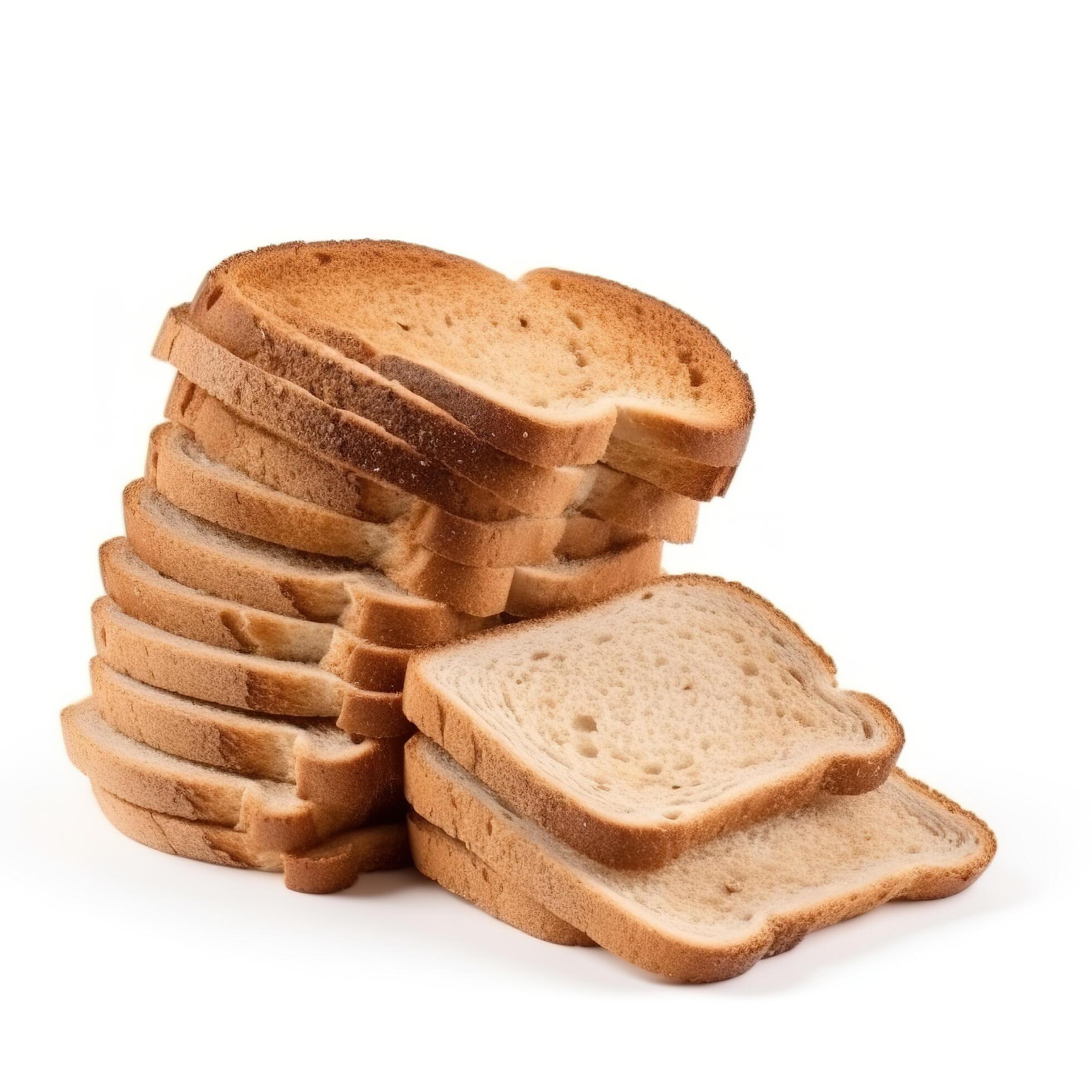 Slices of Bread Food Isolated Image for Mock Up Illustration Still Image White Background with Stock Free