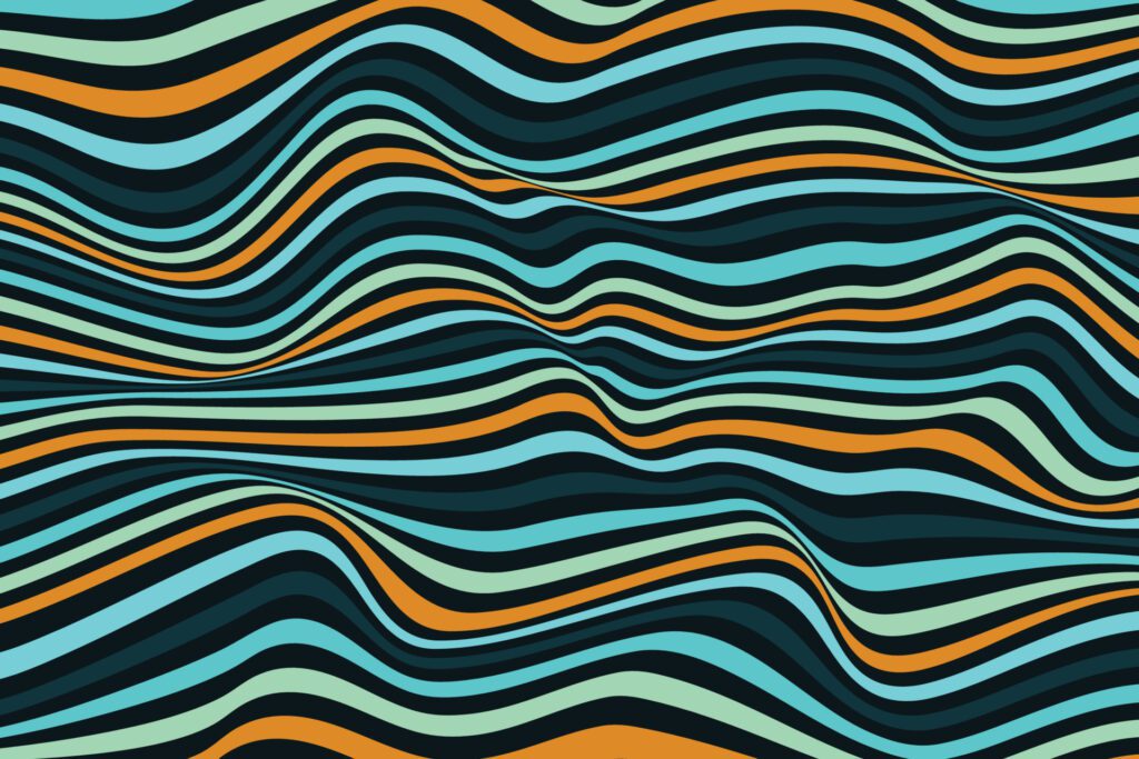 Colorful line wave background. Stylish smooth dynamic striped surface. Abstract smooth swirl pattern texture Free Vector