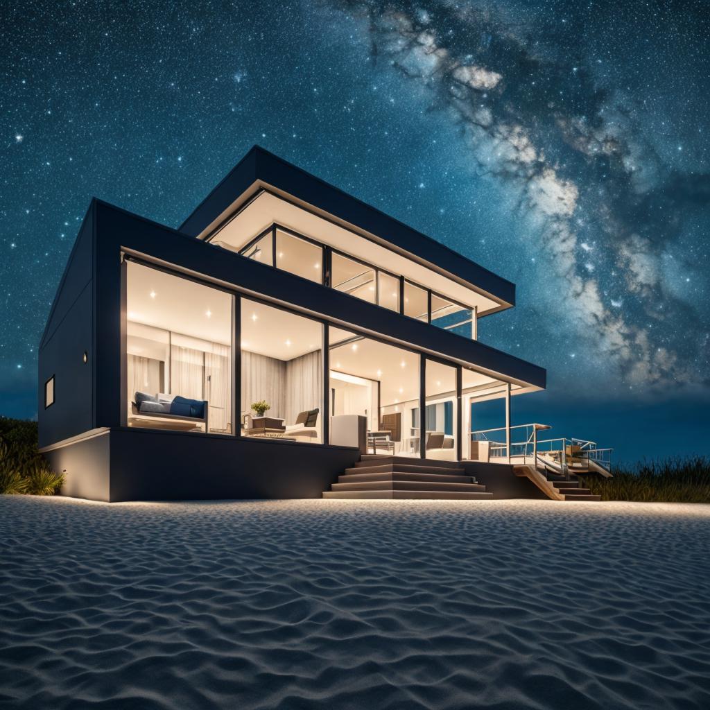 Modern beach house Hyperrealism,Realistic by @ai_generated