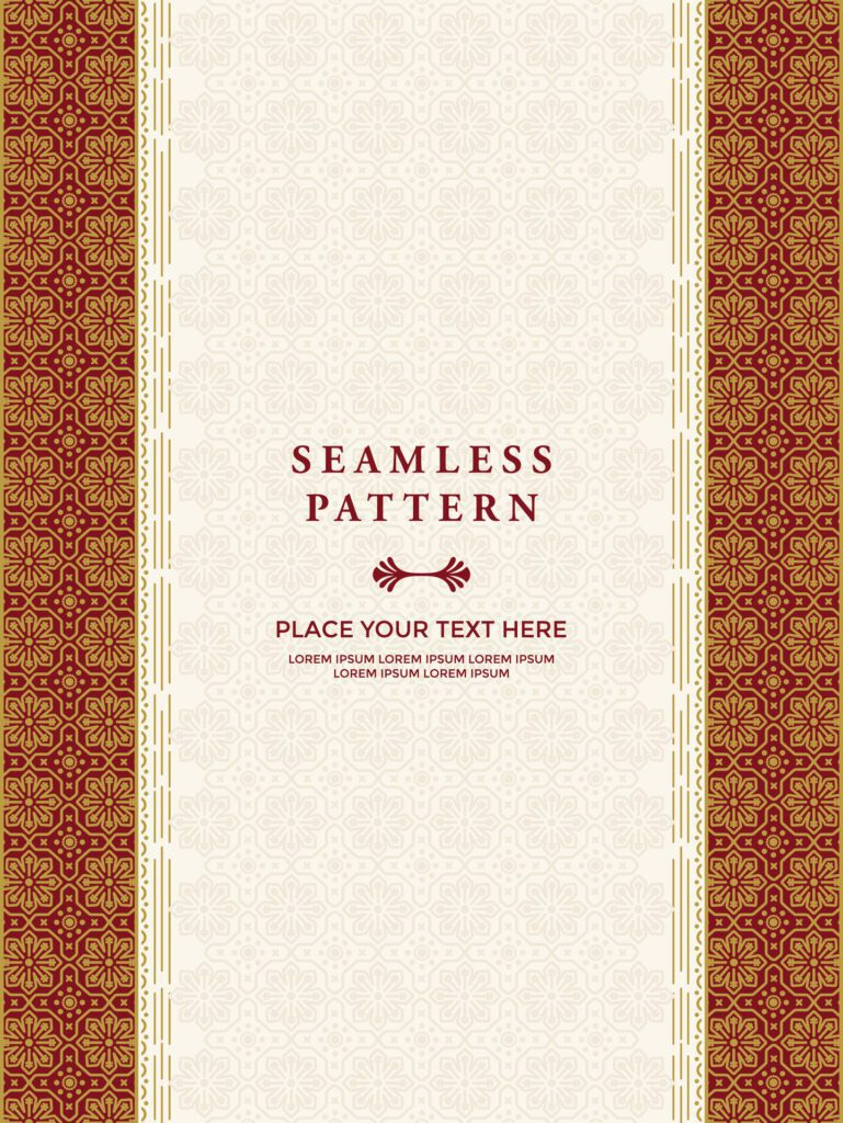 batik traditional pattern background with a decorative frame and a place for text Free Vector