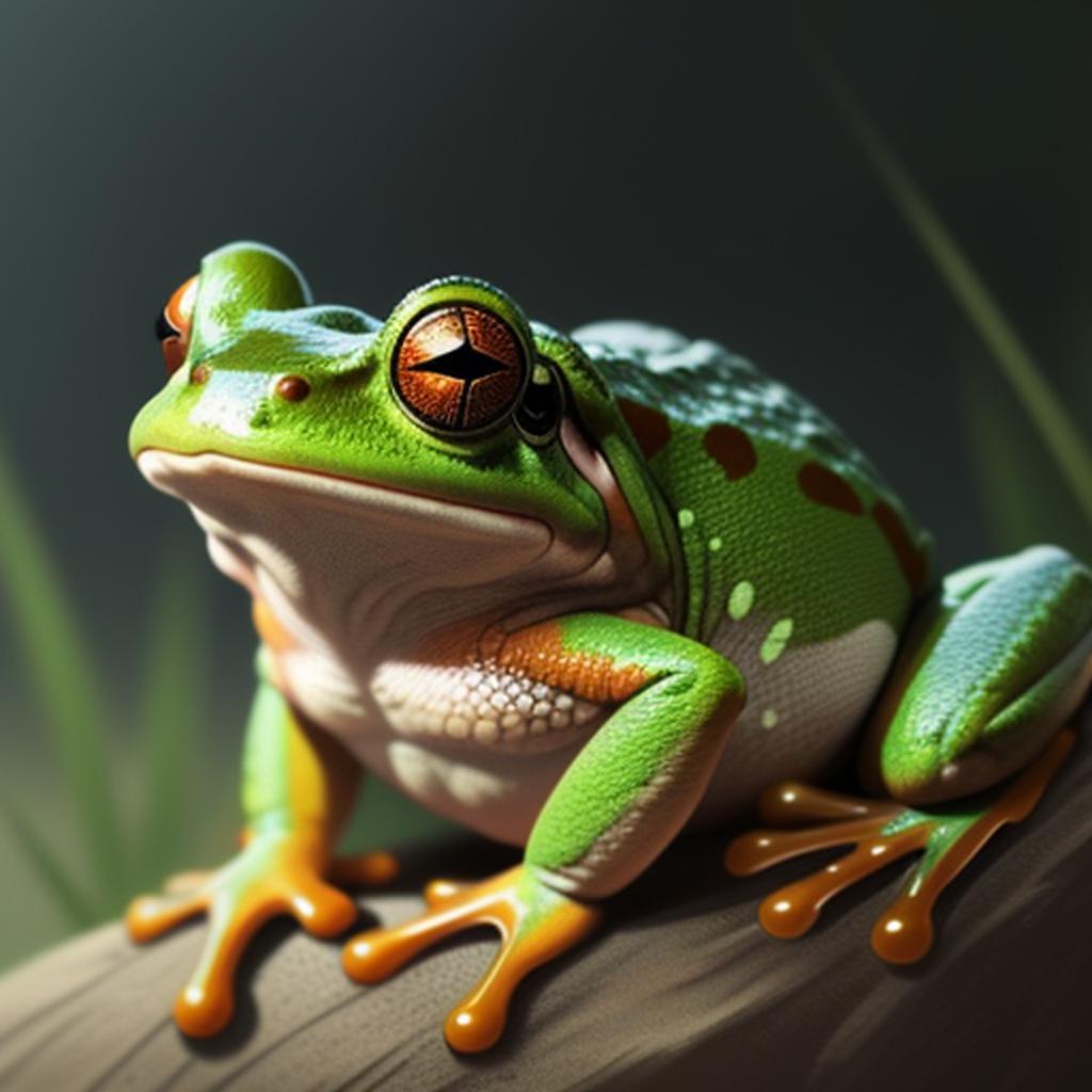 Frog in a swap by @ai_generated