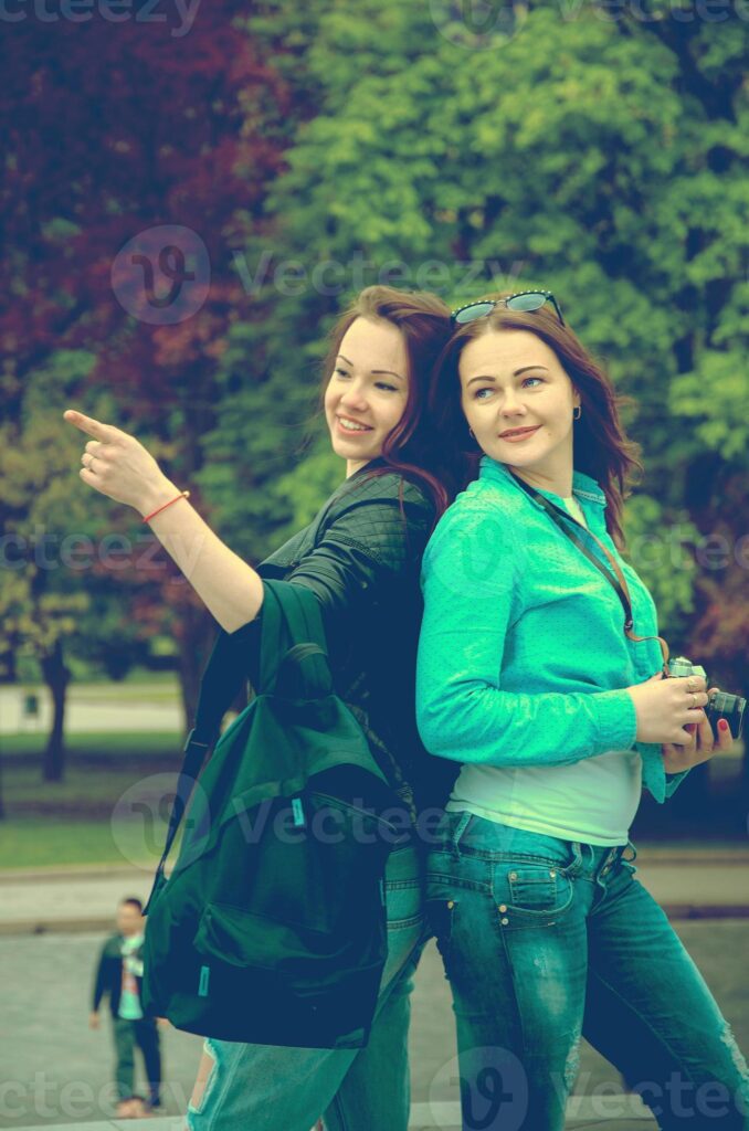 tourists walk on new city Pro Photo