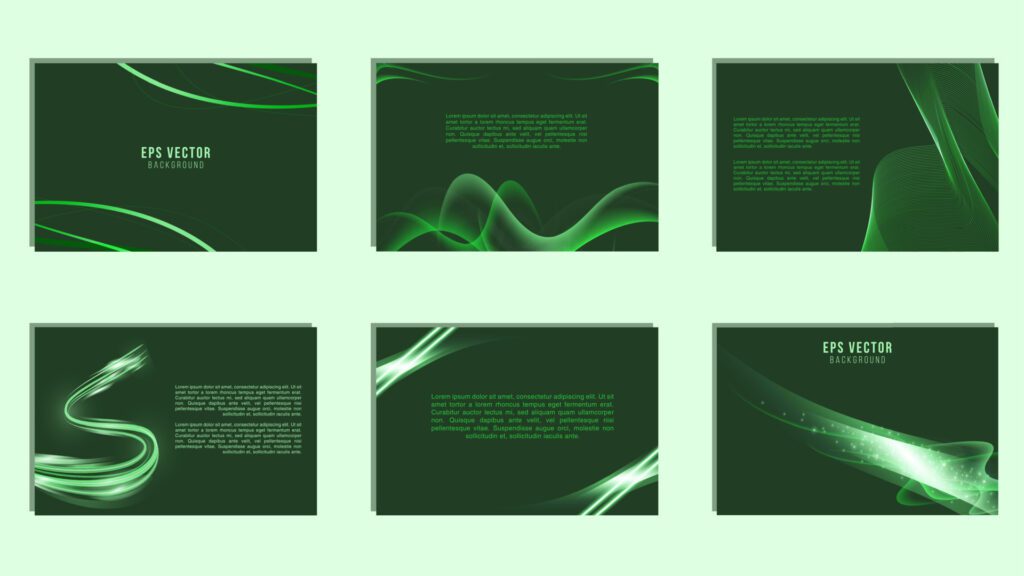 set of background banners. full of colors, bright green gradations Free Vector