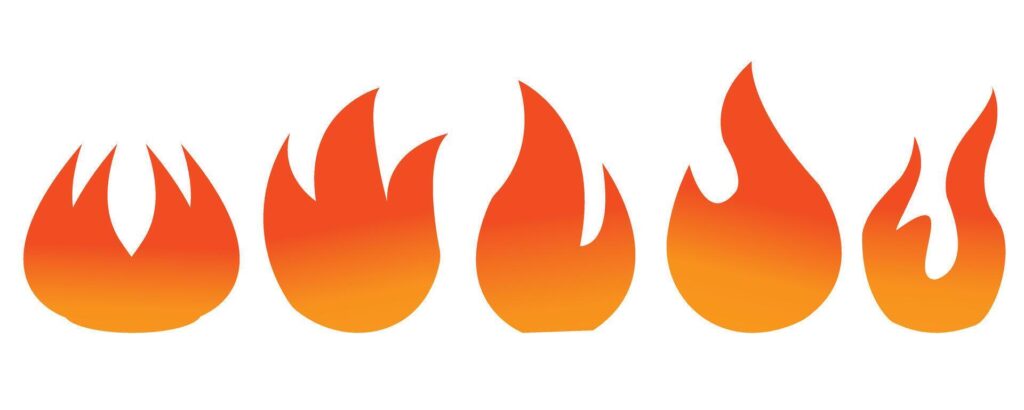 Fire icon collection. Fire flame logo design. Fire flame icon. Fire symbols. Stock Free