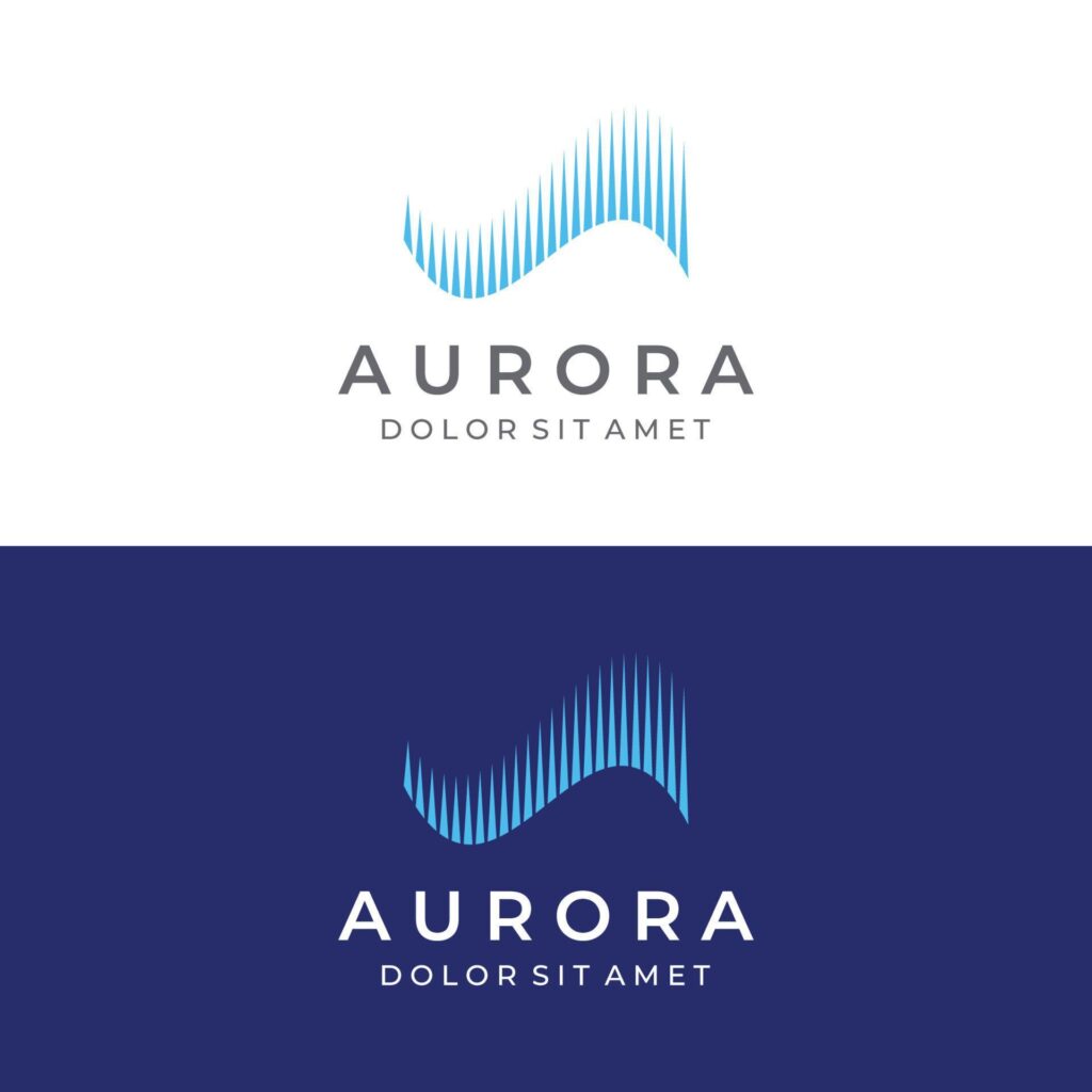 The light wave logo, inspired by the aurora light. With a modern concept. Stock Free