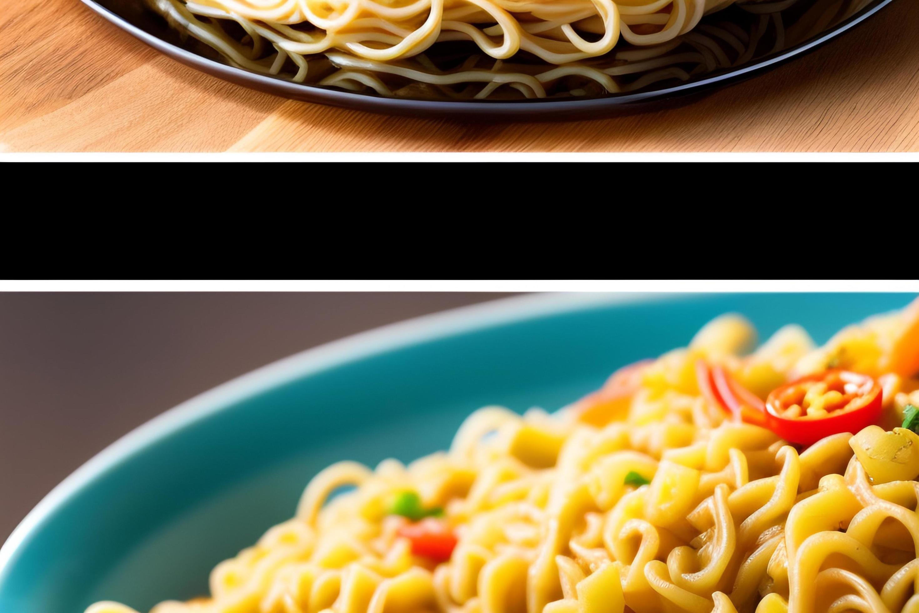 Delicious noodles. Fast food meal with appetizing pasta and chopsticks. Stock Free