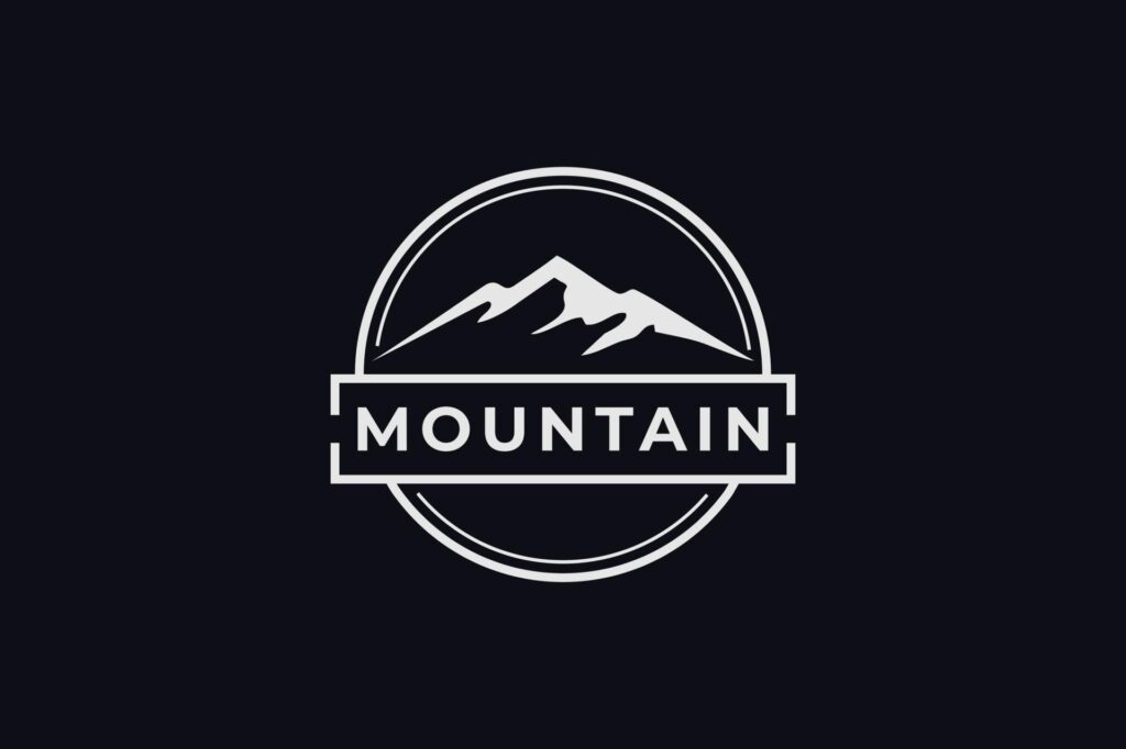 simple and minimalist mountain logo set Stock Free