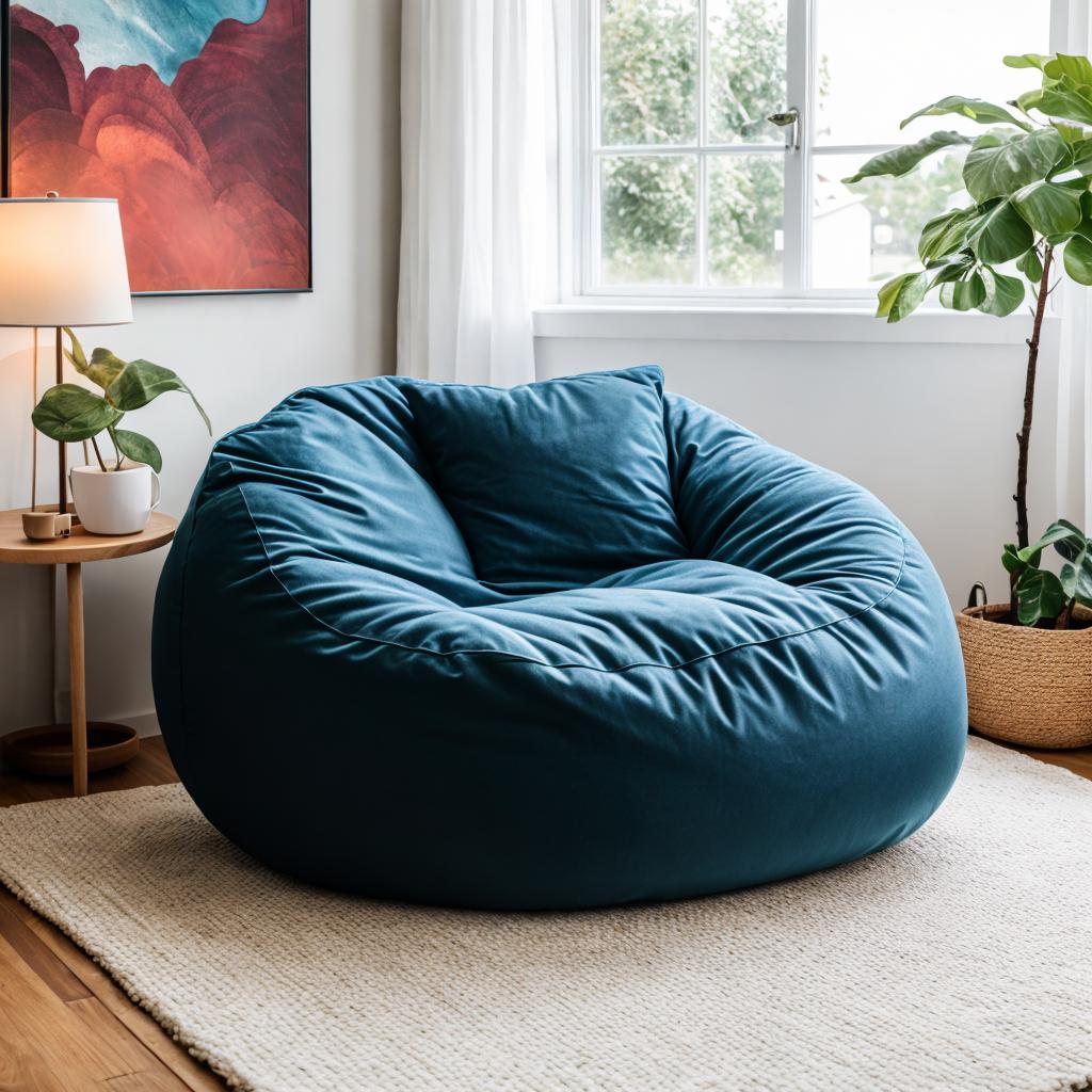 A comfortable bean bag by @ai_generated